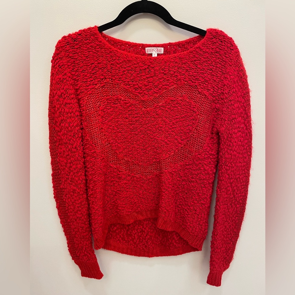 Woven Heart Sz. M Sweater
